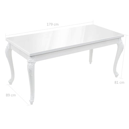246958 vidaXL Dining Table 179x89x81 cm High Gloss White