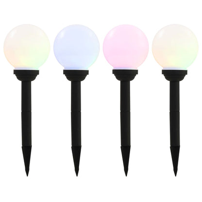 vidaXL Outdoor Solar Lamps 4 pcs LED Spherical 15 cm RGB - White