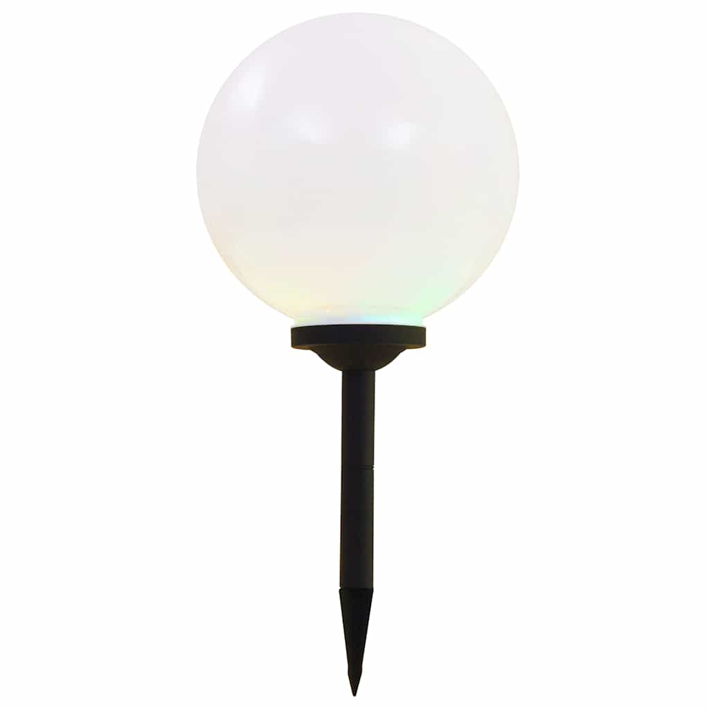 vidaXL Outdoor Solar Lamps 2 pcs LED Spherical 30 cm RGB - White