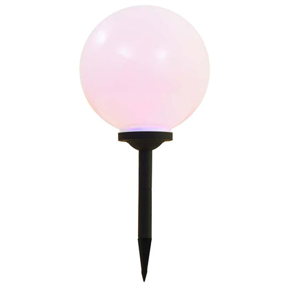 vidaXL Outdoor Solar Lamps 2 pcs LED Spherical 30 cm RGB - White