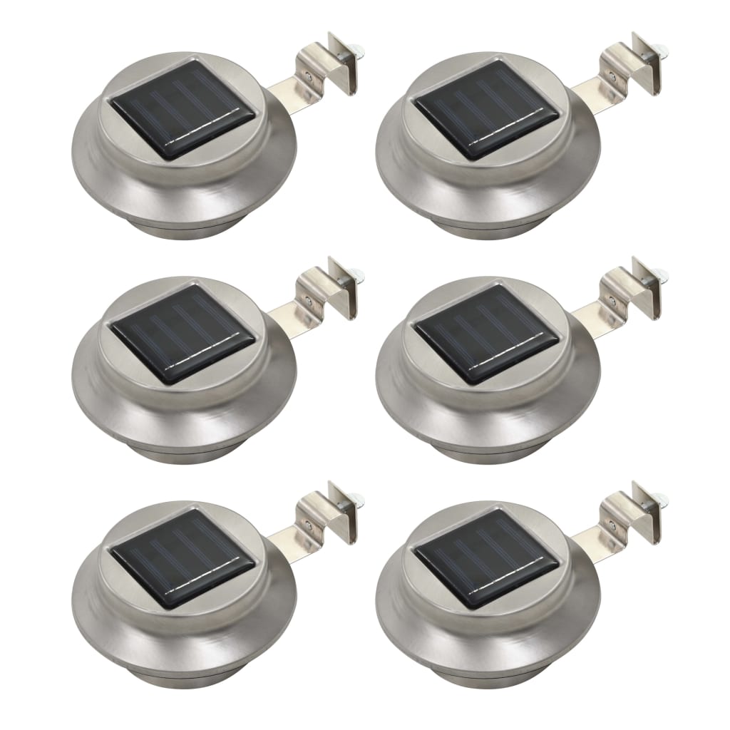 vidaXL Outdoor Solar Lamps 6 pcs LED Round 12 cm White - Silver