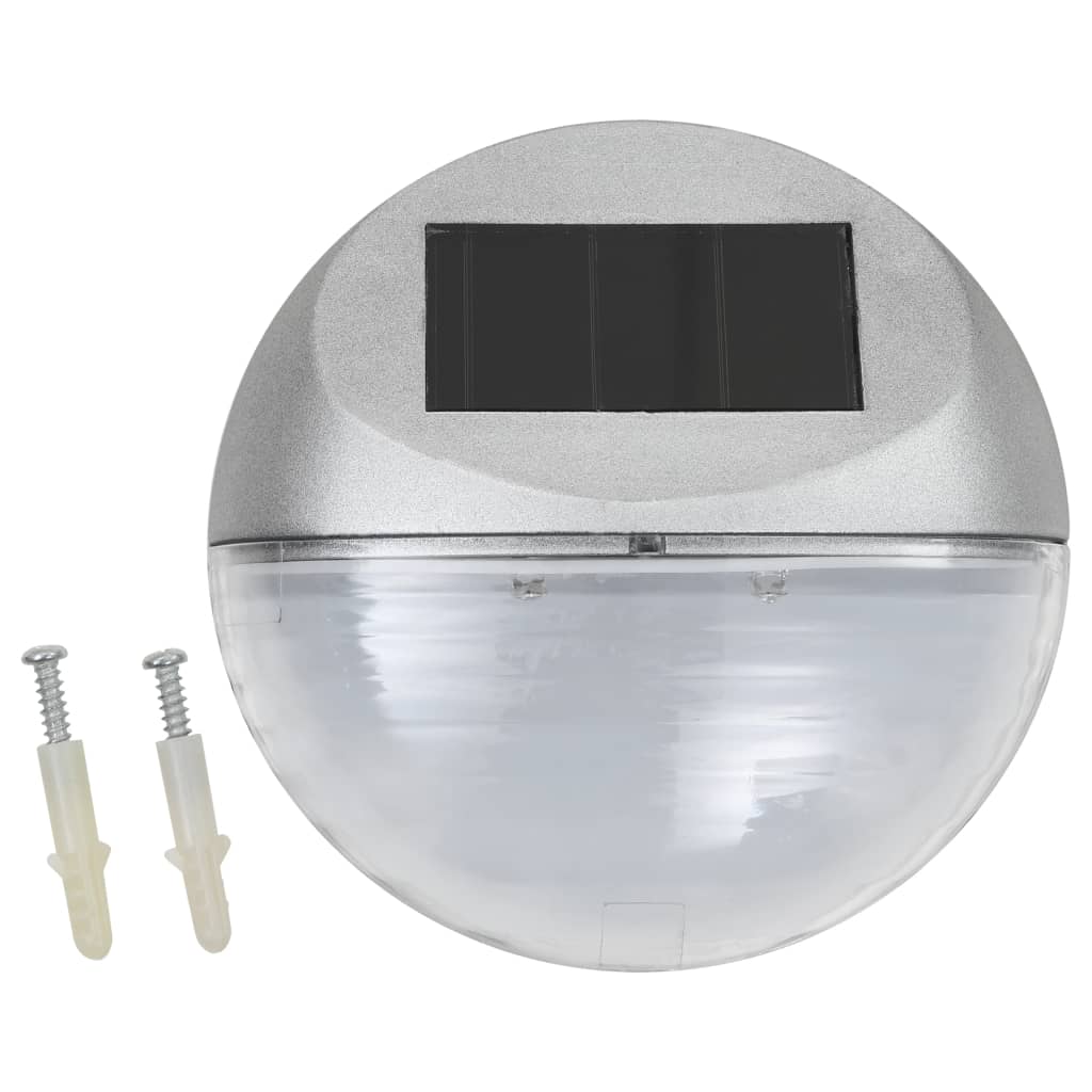 vidaXL Outdoor Solar Wall Lamps LED 12 pcs Round Silver