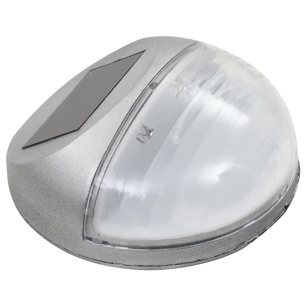 vidaXL Outdoor Solar Wall Lamps LED 12 pcs Round Silver