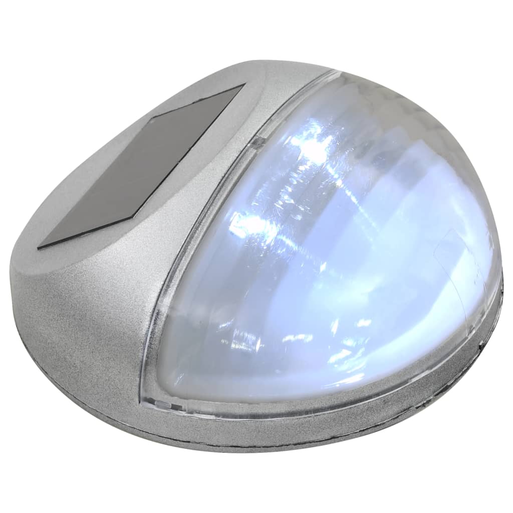 vidaXL Outdoor Solar Wall Lamps LED 12 pcs Round Silver
