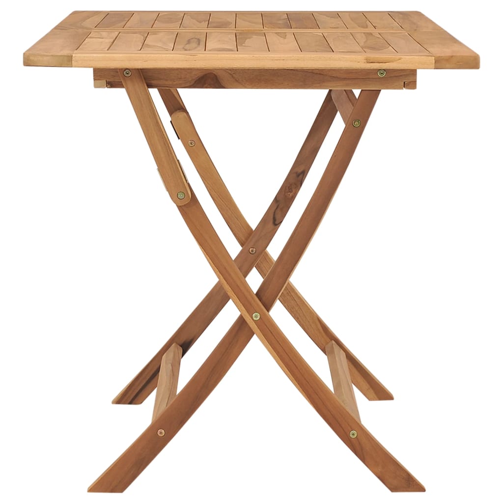 vidaXL Folding Garden Table 120x70x75 cm Solid Teak Wood - Brown