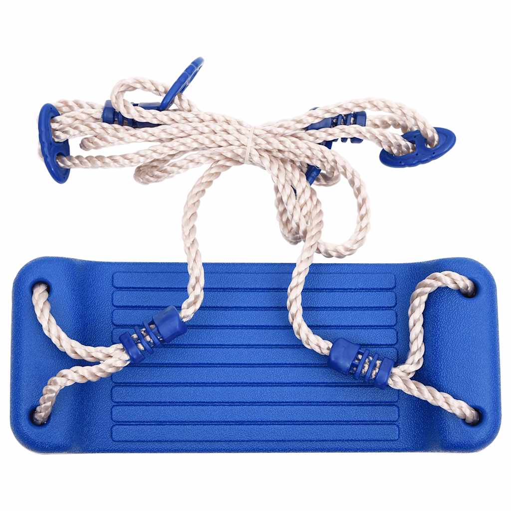 vidaXL Swing Seat with Rope Ladder Blue 37x15 cm PE