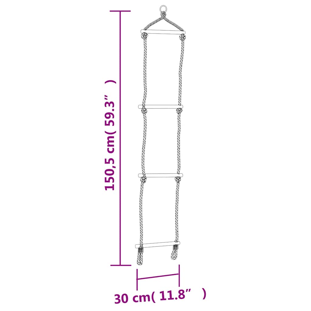 vidaXL Swing Seat with Rope Ladder Blue 37x15 cm PE - 34622