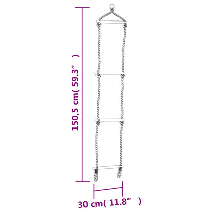 vidaXL Swing Seat with Rope Ladder Blue 37x15 cm PE - 34622