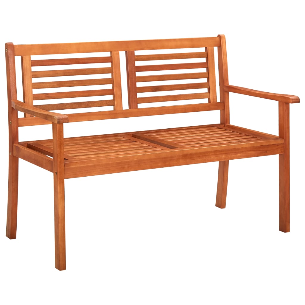 vidaXL 2-Seater Garden Bench 120 cm Solid Eucalyptus Wood - Brown - 120 x 60 x 89 cm
