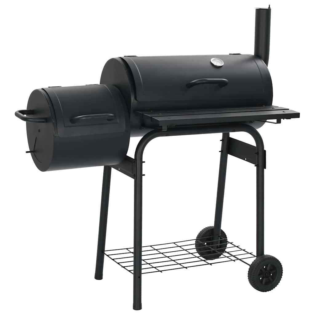 vidaXL Classic Charcoal BBQ Offset Smoker - Black - 12229