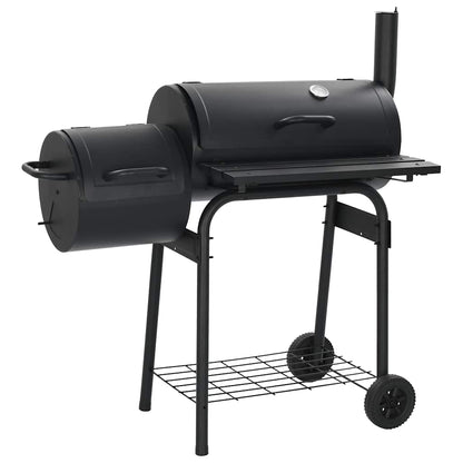 vidaXL Classic Charcoal BBQ Offset Smoker - Black - 12229