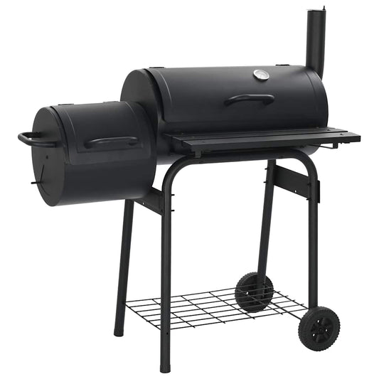 vidaXL Classic Charcoal BBQ Offset Smoker - Black - 12229