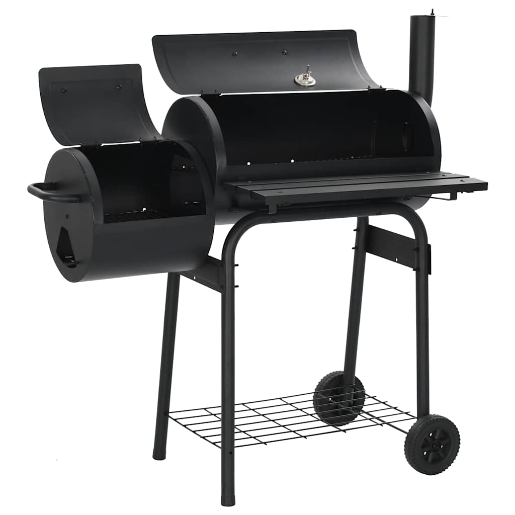 vidaXL Classic Charcoal BBQ Offset Smoker - Black - 12229