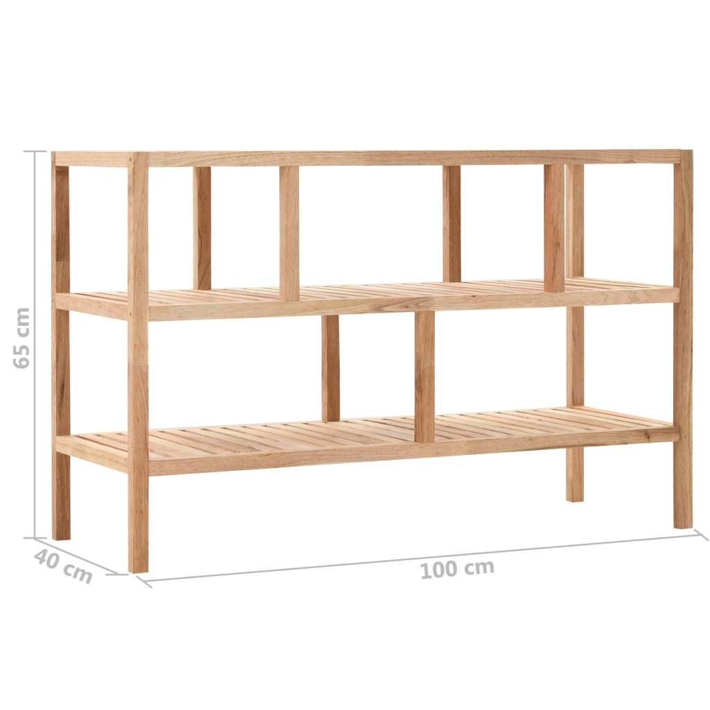 vidaXL Bathroom Shelf Solid Walnut Wood 100x40x65 cm - Beige