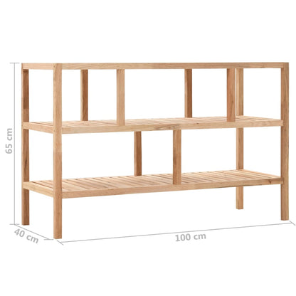 vidaXL Bathroom Shelf Solid Walnut Wood 100x40x65 cm - Beige