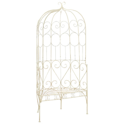 vidaXL Garden Bench 95 cm Iron Antique White