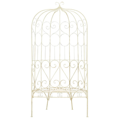 vidaXL Garden Bench 95 cm Iron Antique White