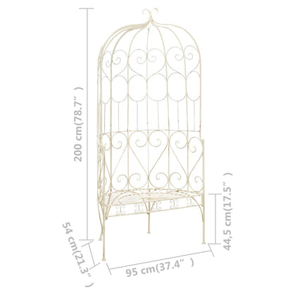 vidaXL Garden Bench 95 cm Iron Antique White