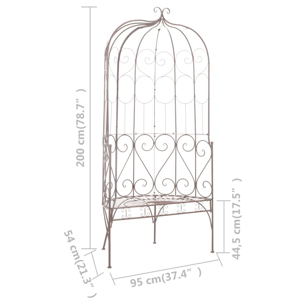 vidaXL Garden Bench 95 cm Iron Antique Brown