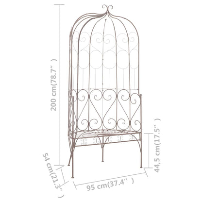 vidaXL Garden Bench 95 cm Iron Antique Brown