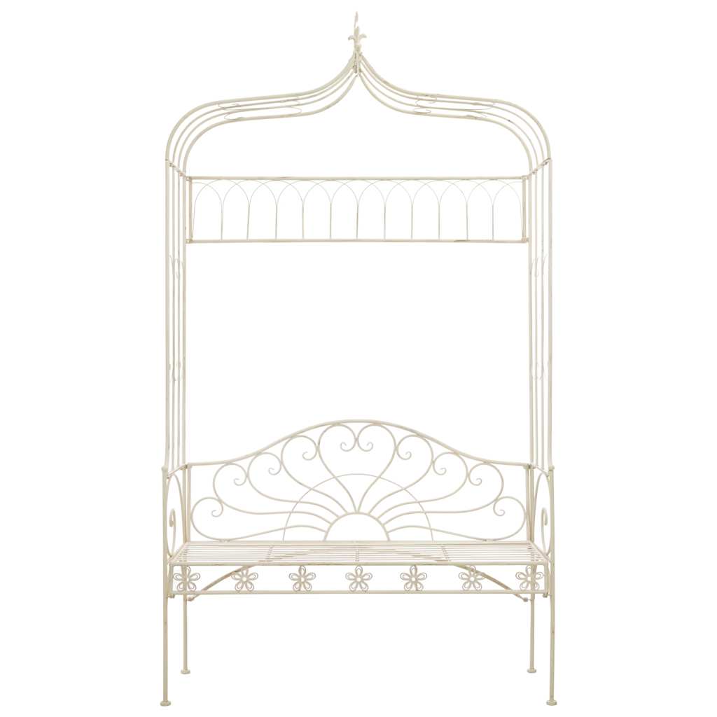vidaXL Garden Bench 122 cm Iron Antique White