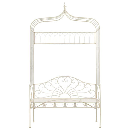 vidaXL Garden Bench 122 cm Iron Antique White