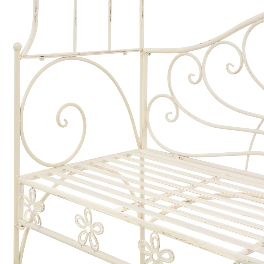 vidaXL Garden Bench 122 cm Iron Antique White
