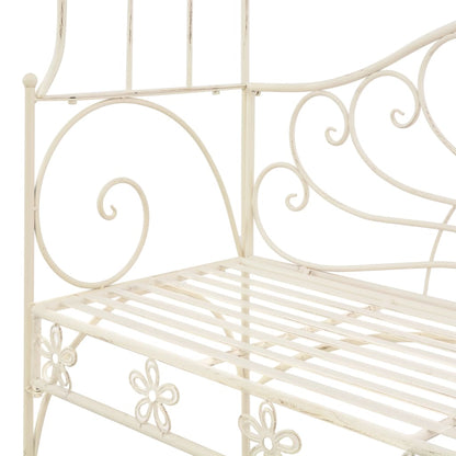 vidaXL Garden Bench 122 cm Iron Antique White