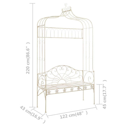 vidaXL Garden Bench 122 cm Iron Antique White