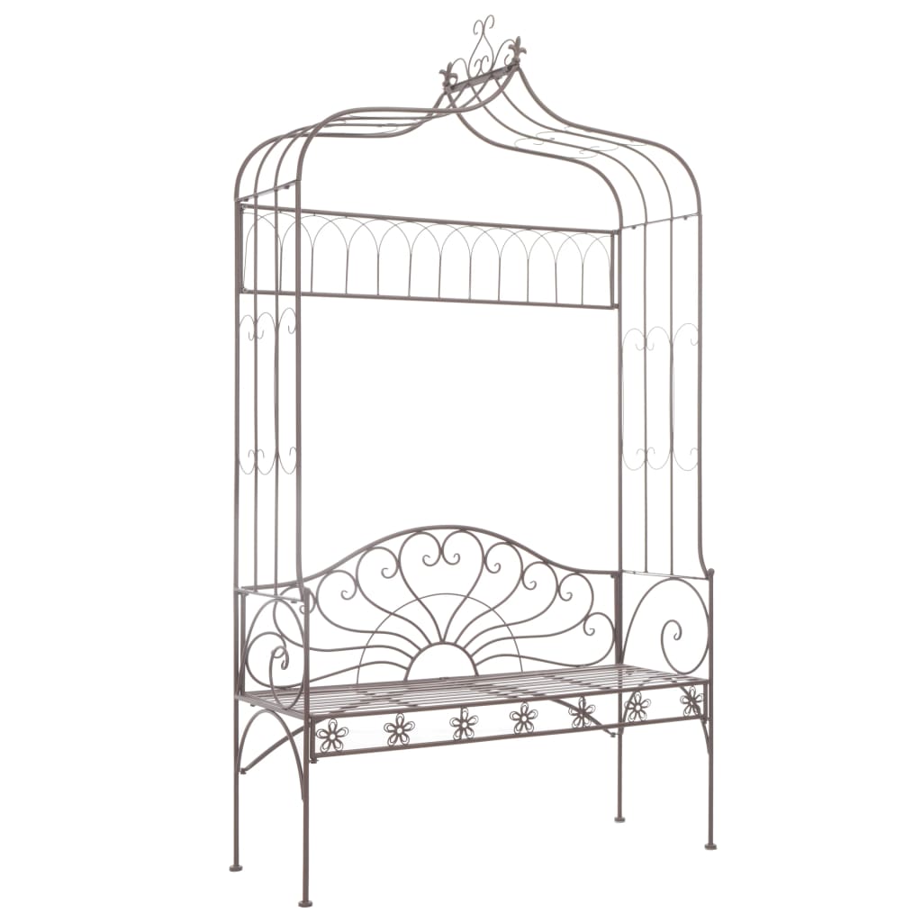 vidaXL Garden Bench 122 cm Iron Antique Brown