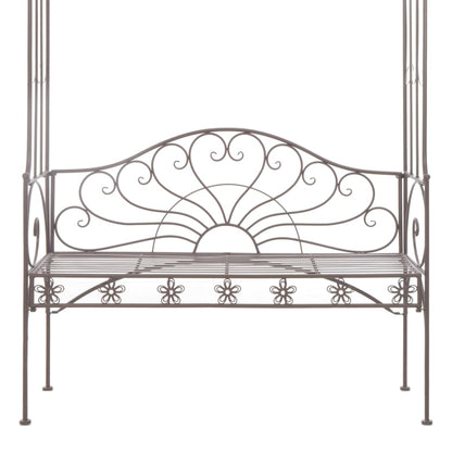 vidaXL Garden Bench 122 cm Iron Antique Brown