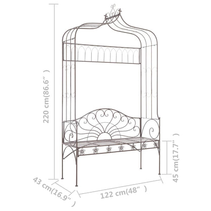 vidaXL Garden Bench 122 cm Iron Antique Brown