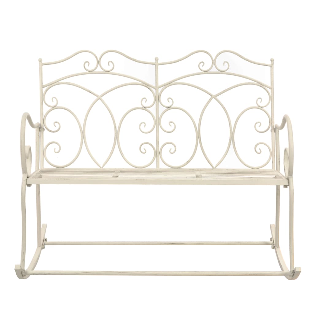 vidaXL Garden Bench 104 cm Iron Antique White