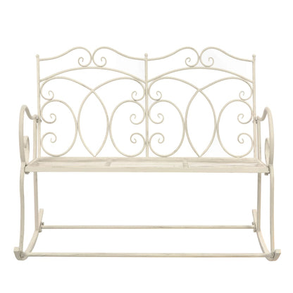 vidaXL Garden Bench 104 cm Iron Antique White