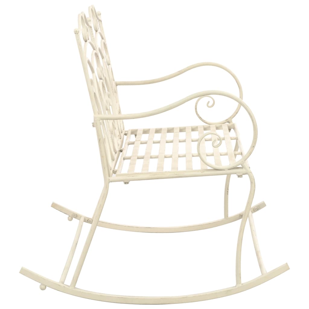 vidaXL Garden Bench 104 cm Iron Antique White