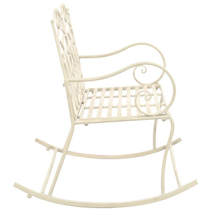 vidaXL Garden Bench 104 cm Iron Antique White
