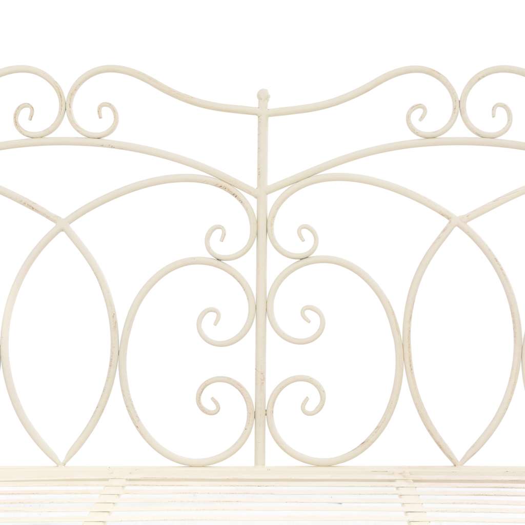 vidaXL Garden Bench 104 cm Iron Antique White