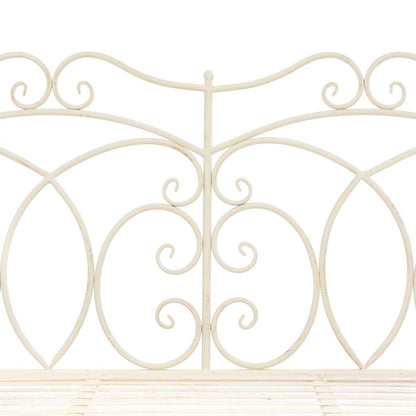 vidaXL Garden Bench 104 cm Iron Antique White