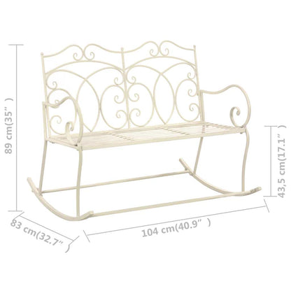 vidaXL Garden Bench 104 cm Iron Antique White