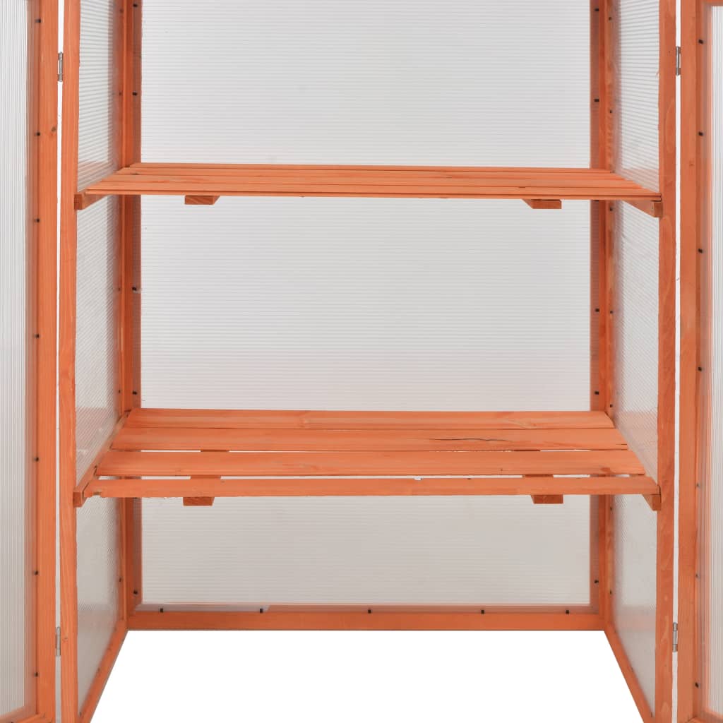 vidaXL Greenhouse Wood 75x47x109 cm - Brown