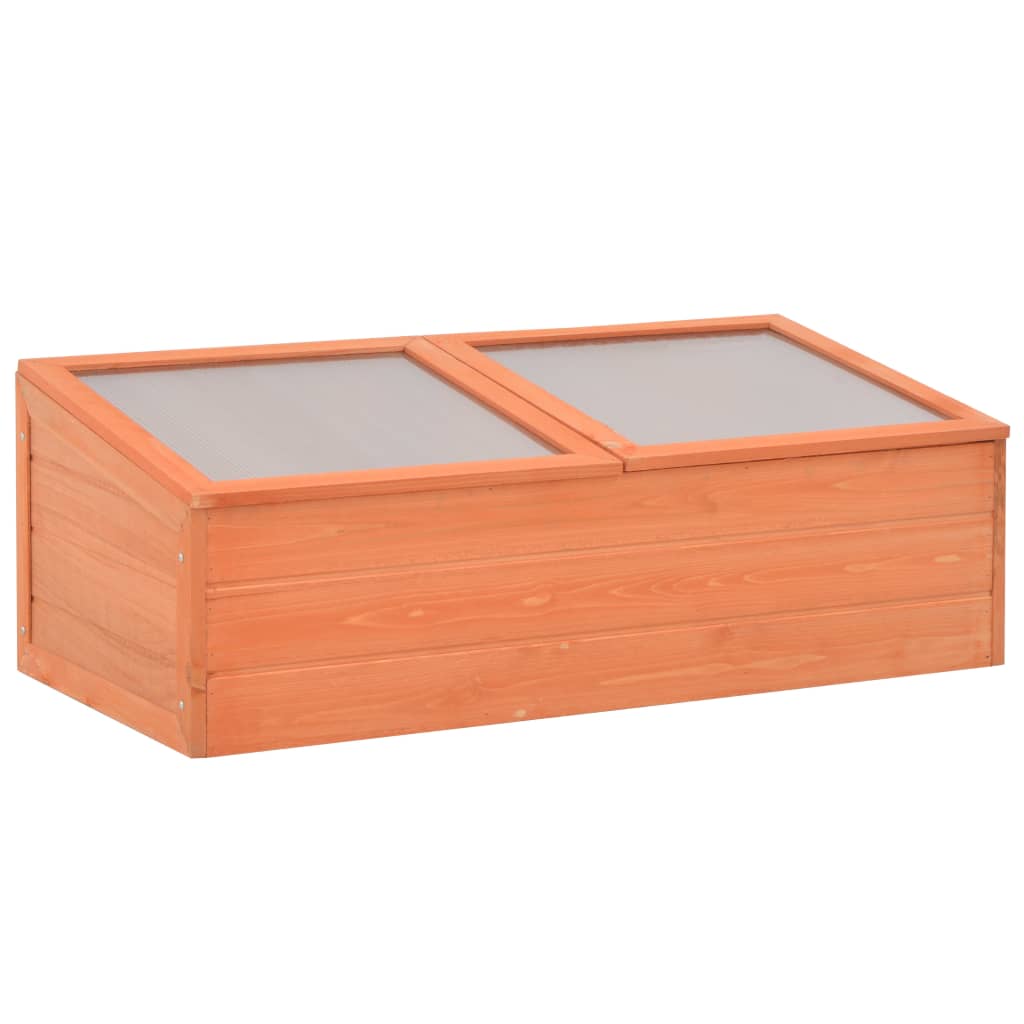 vidaXL Greenhouse | Natural wood | Wood and PC board | 100x50x34 cm - Brown