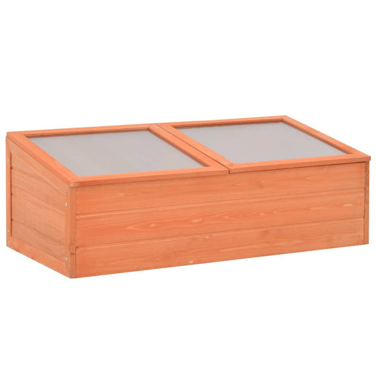 vidaXL Greenhouse | Natural wood | Wood and PC board | 100x50x34 cm - Brown