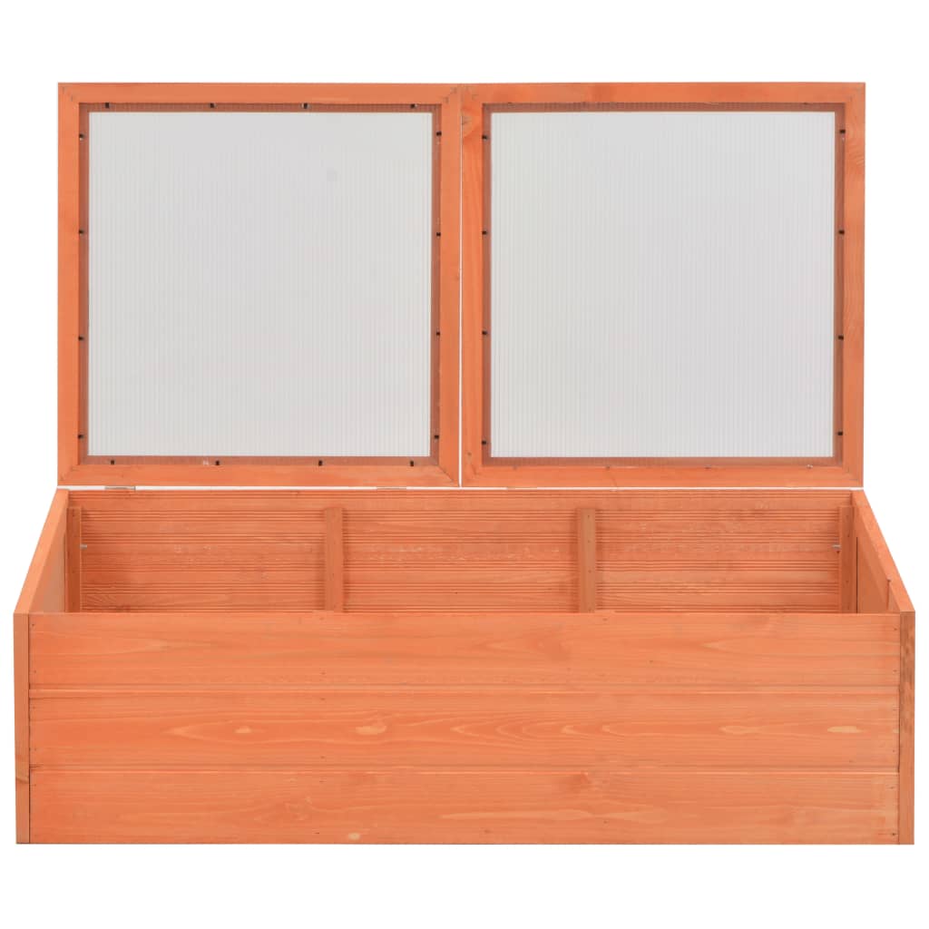 vidaXL Greenhouse | Natural wood | Wood and PC board | 100x50x34 cm - Brown