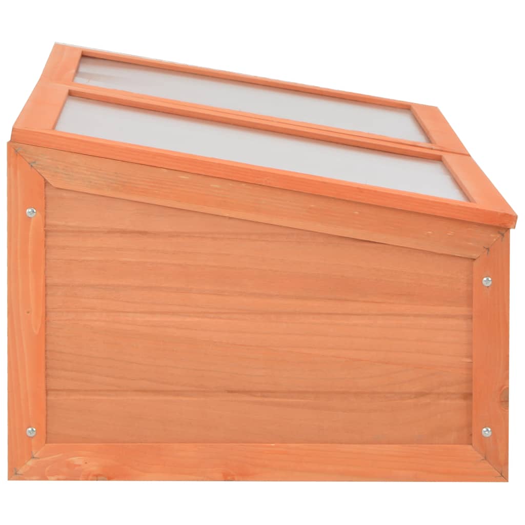 vidaXL Greenhouse | Natural wood | Wood and PC board | 100x50x34 cm - Brown