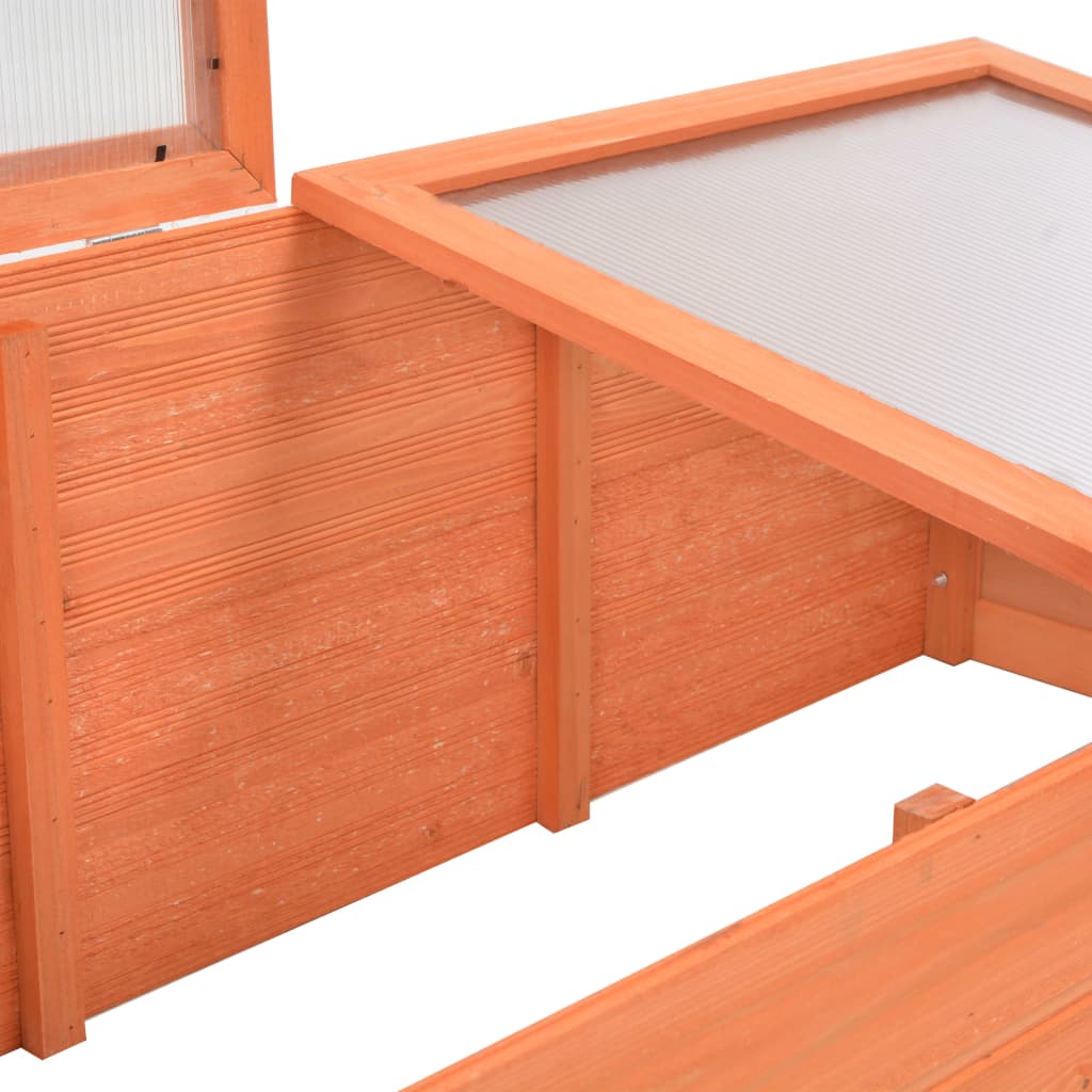 vidaXL Greenhouse | Natural wood | Wood and PC board | 100x50x34 cm - Brown