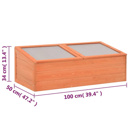 vidaXL Greenhouse | Natural wood | Wood and PC board | 100x50x34 cm - Brown