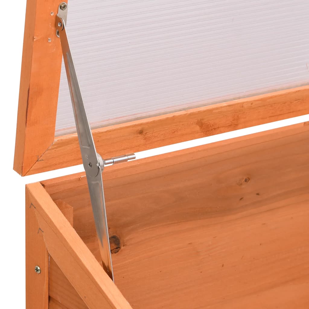 vidaXL Greenhouse | Natural Wood Tone | Wood | Large | Foldable | Greenhouse - Brown - 180 x 57 x 62 cm