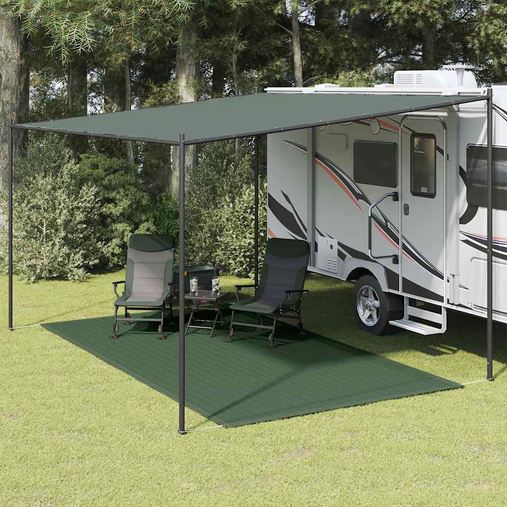 vidaXL Tent Carpet 250x400 cm HDPE Dark Green - Gre - 400 x 250 cm