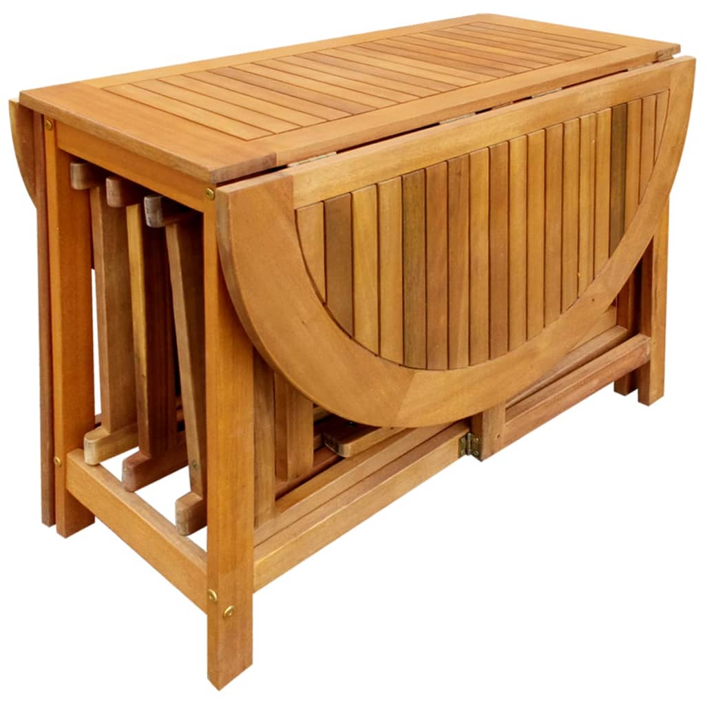 vidaXL 5 Piece Folding Outdoor Dining Set Solid Acacia Wood - Brown