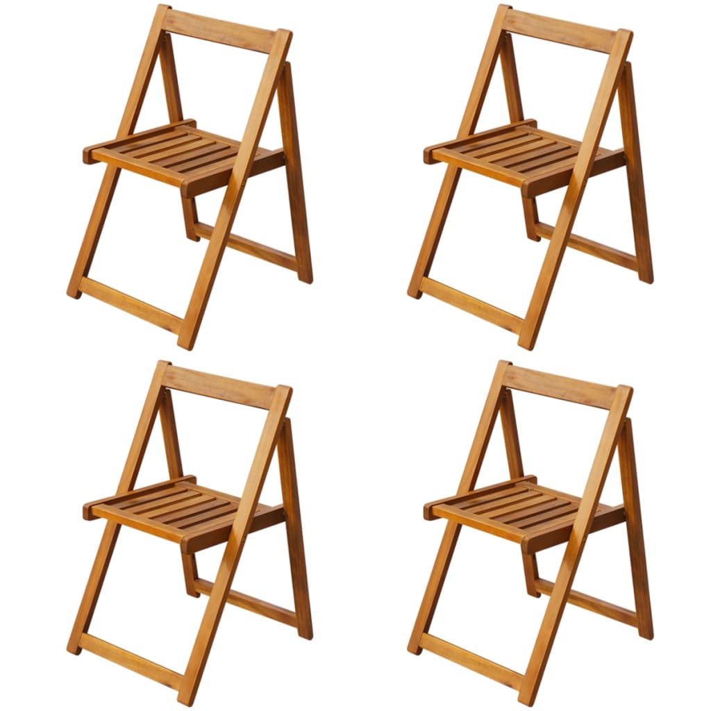vidaXL 5 Piece Folding Outdoor Dining Set Solid Acacia Wood - Brown